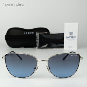 Vogue Women Sunglasses Silver Blue Grey Grad Butterfly VO4233S 323/V154 NEW